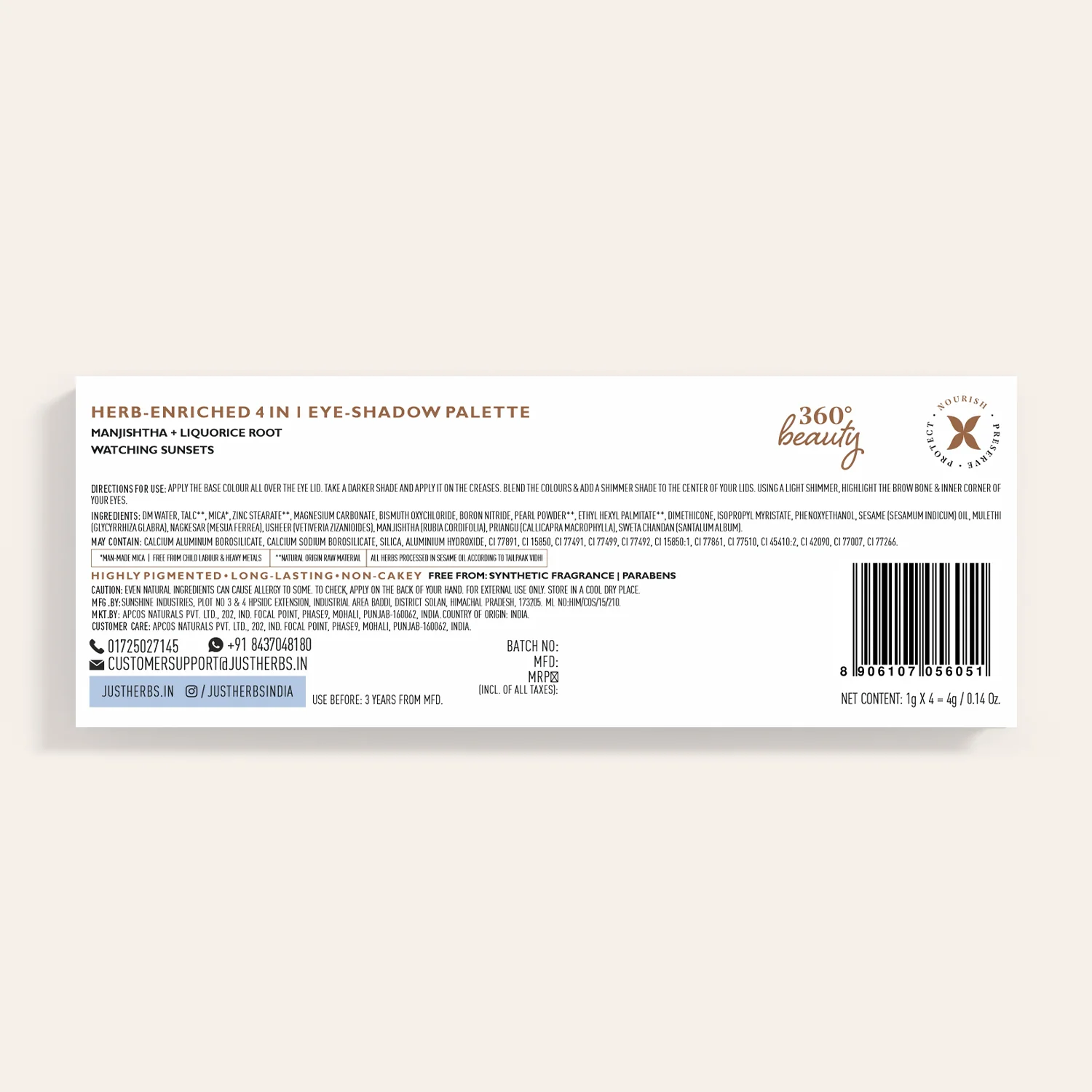 Herb Enriched 4-in-1 Eye-shadow Palette with Manjishtha and Liquorice Root - Image 17